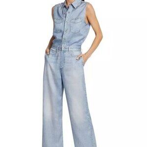 $395 NWT Rag And Bone Liquid Miramar Tulip Jumpsuit/ Faux Denim Small